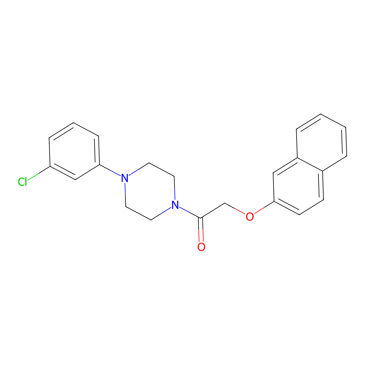 1-[4-(3-Chlorophenyl)piperazin-1-yl]-2-naphthalen-2-yloxyethanone molecular structure, CAS 544460-05-1