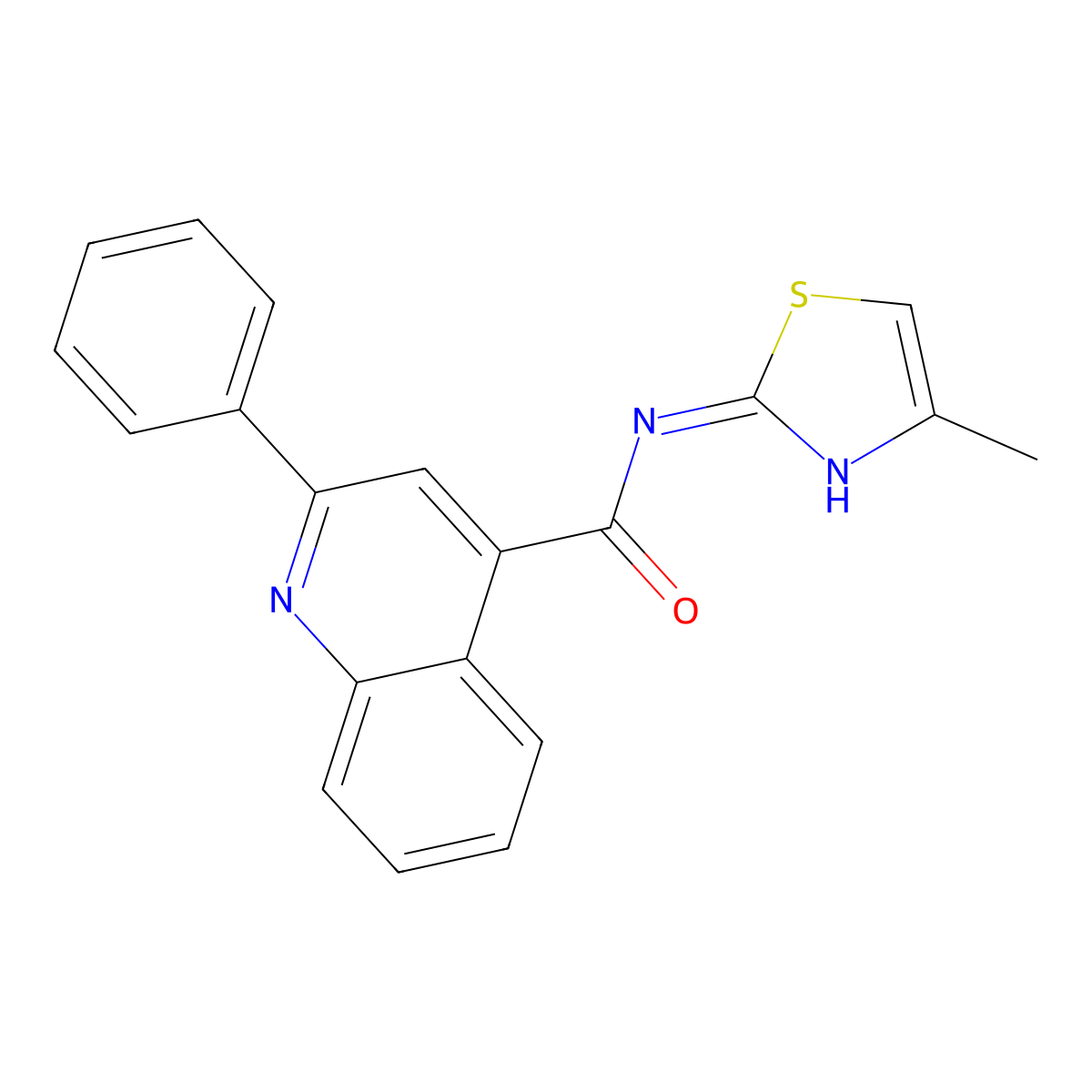 N-(4-methyl-1,3-thiazol-2-yl)-2-phenylquinoline-4-carboxamide molecular structure, CAS 544460-07-3