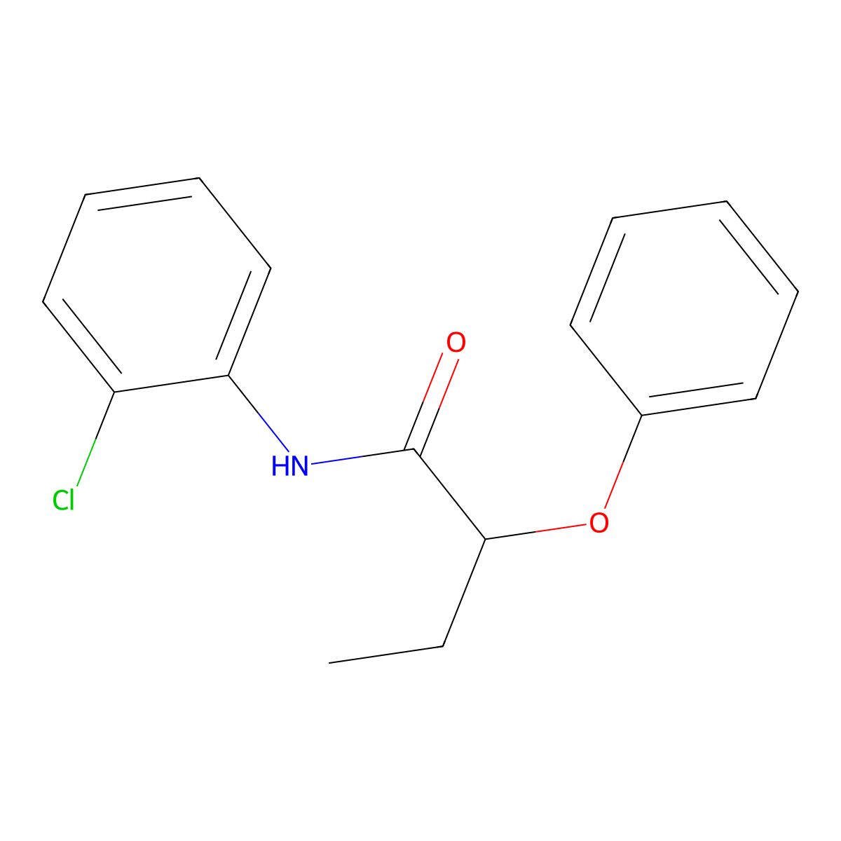 N-(2-chlorophenyl)-2-phenoxybutanamide molecular structure, CAS 544460-44-8