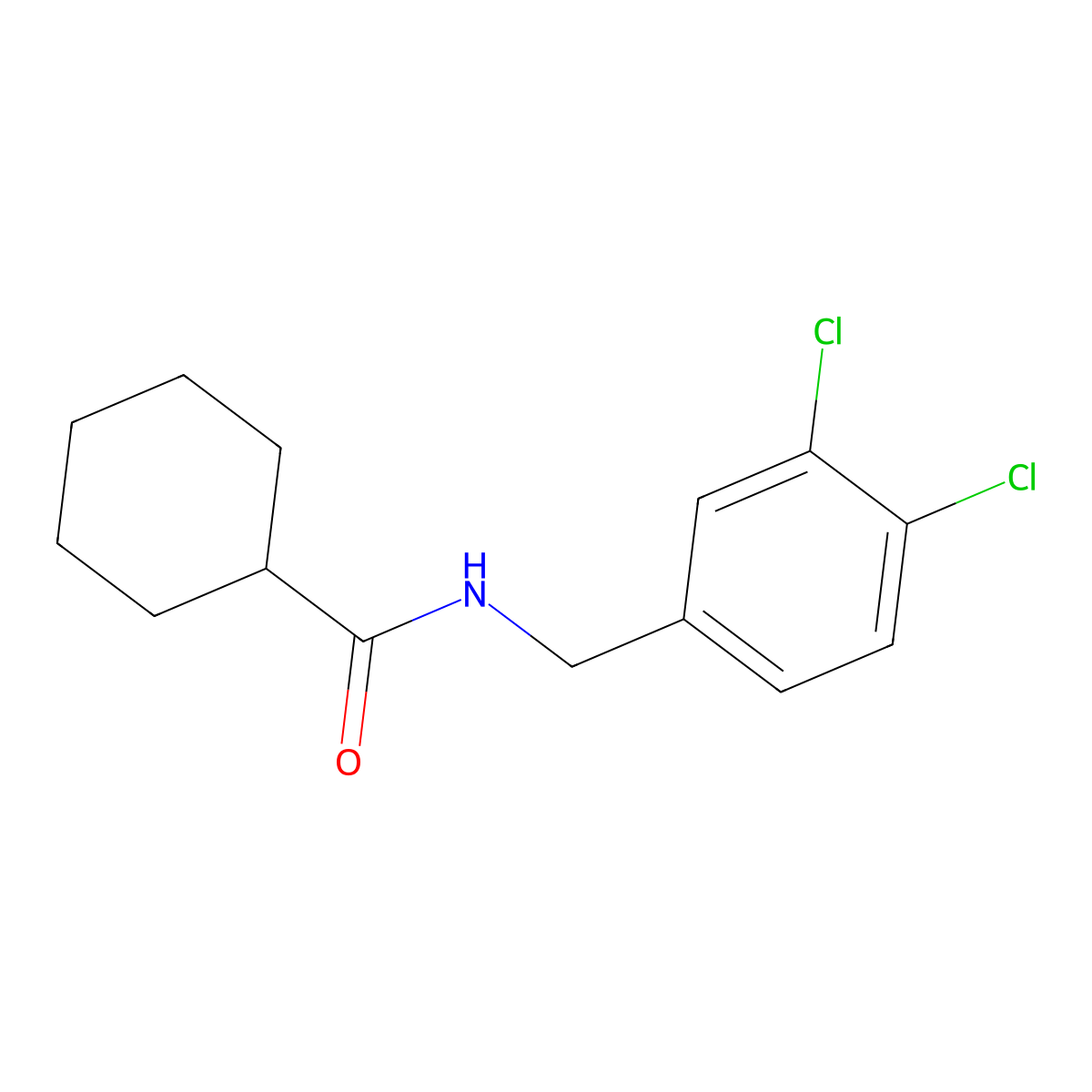 N-(3,4-dichlorobenzyl)cyclohexanecarboxamide molecular structure, CAS 544460-45-9