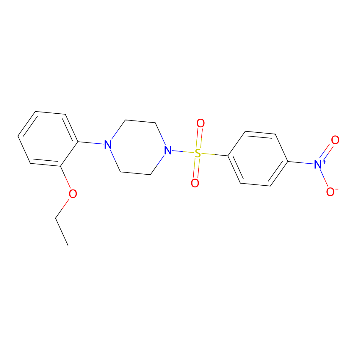 1-(2-Ethoxyphenyl)-4-[(4-nitrophenyl)sulfonyl]piperazine molecular structure, CAS 544460-90-4