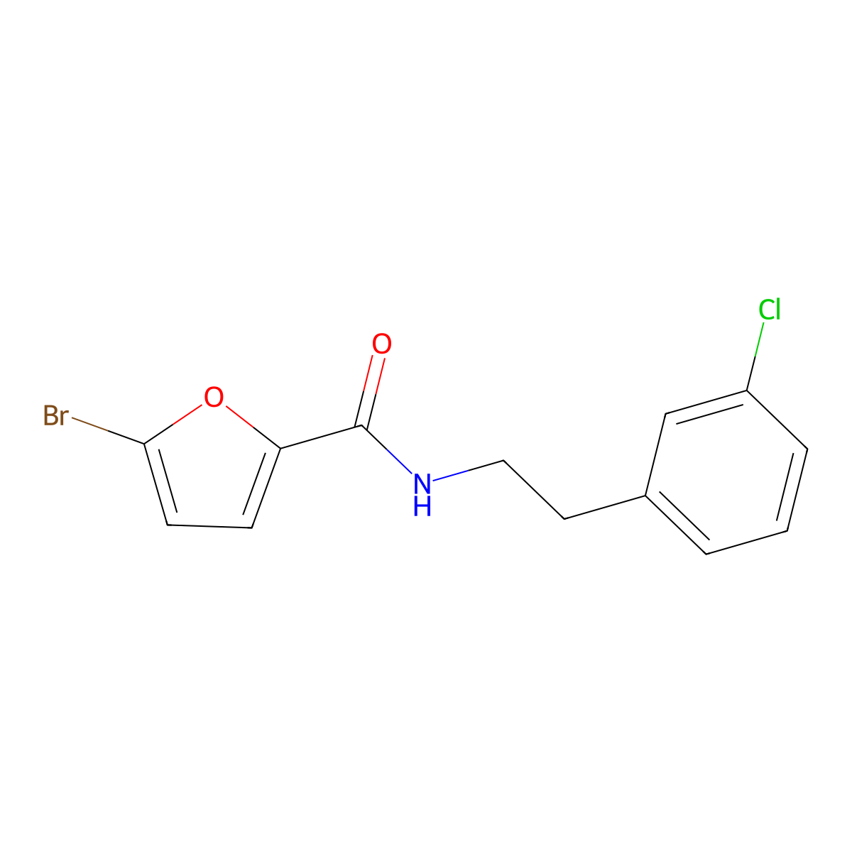 5-bromo-N-[2-(3-chlorophenyl)ethyl]furan-2-carboxamide molecular structure, CAS 544460-95-9