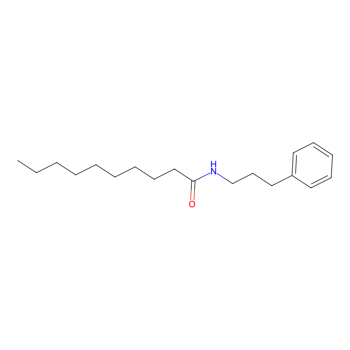 N-(3-phenylpropyl)decanamide molecular structure, CAS 544462-55-7
