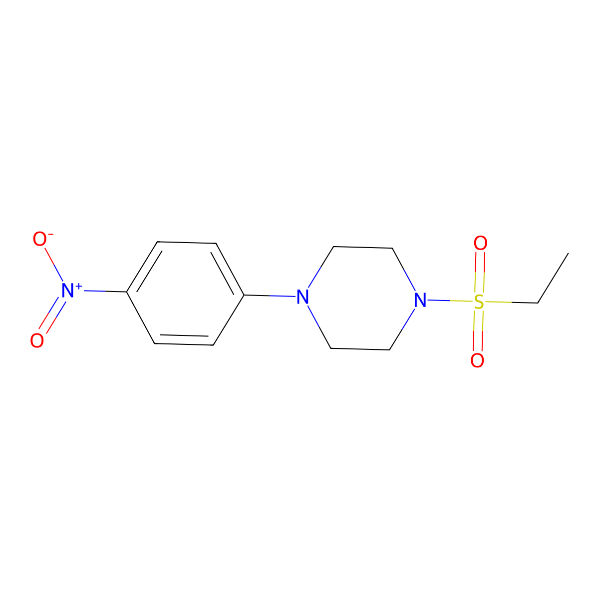 1-Ethylsulfonyl-4-(4-nitrophenyl)piperazine molecular structure, CAS 544462-63-7