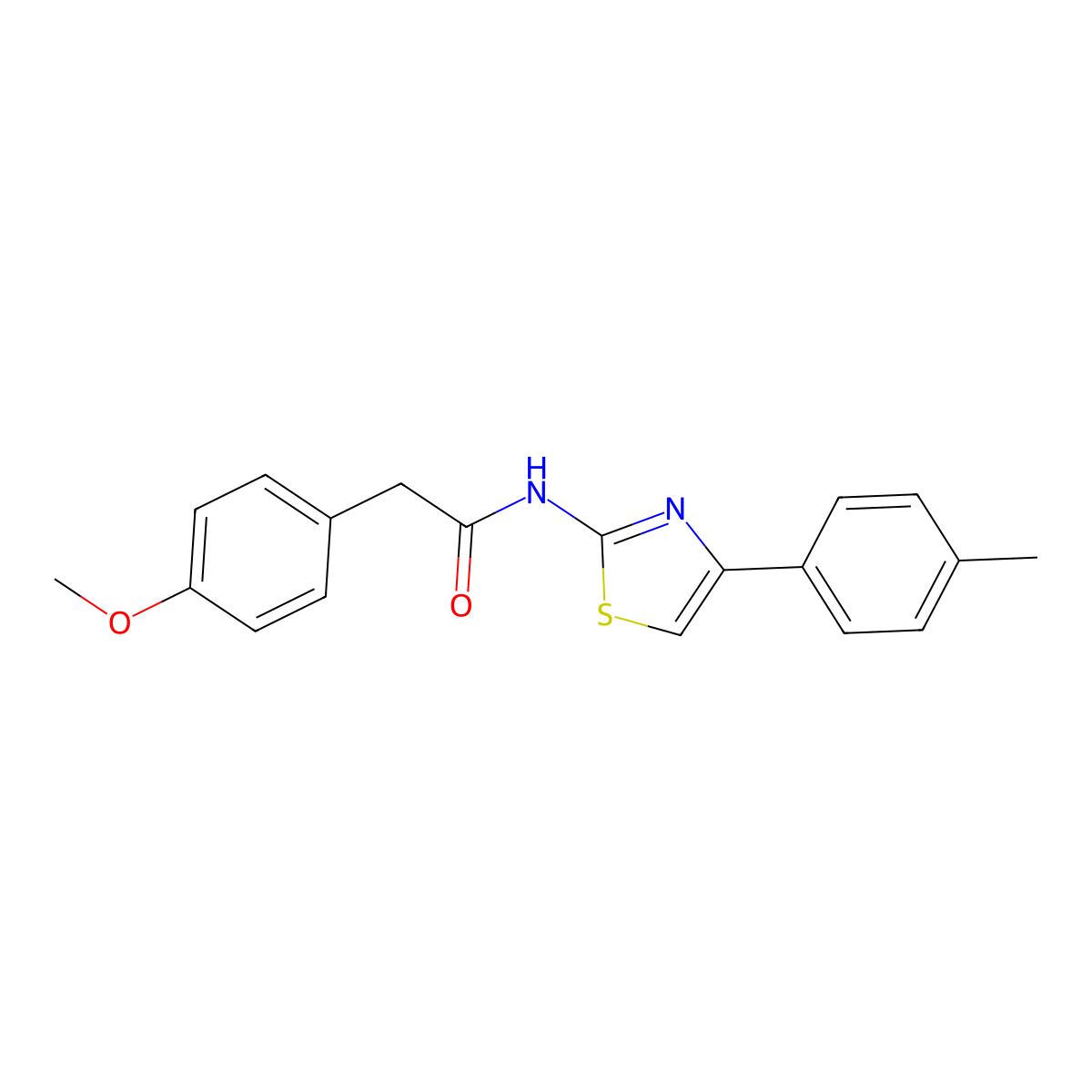 2-(4-methoxyphenyl)-N-[4-(4-methylphenyl)-1,3-thiazol-2-yl]acetamide molecular structure, CAS 544462-72-8