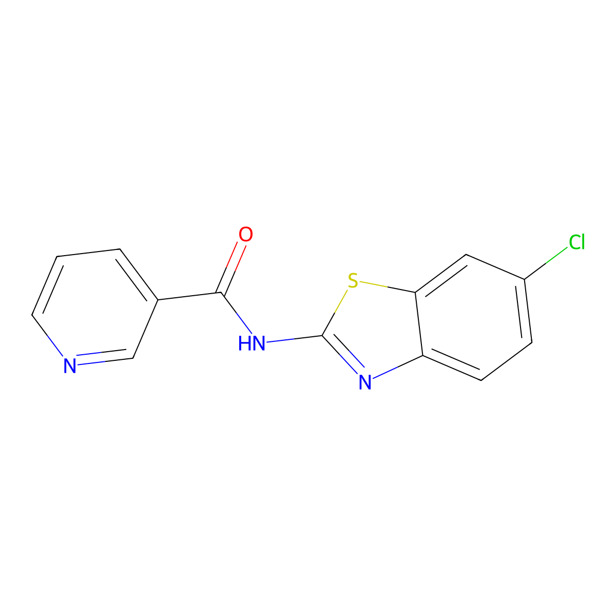 N-(6-chloro-1,3-benzothiazol-2-yl)pyridine-3-carboxamide molecular structure, CAS 544463-11-8