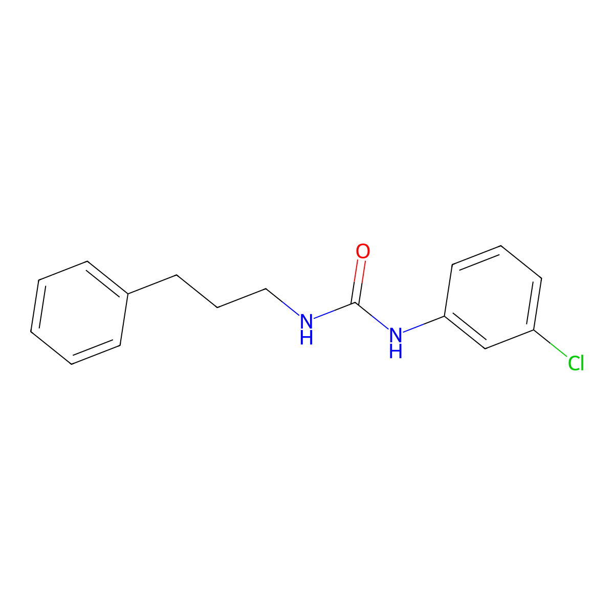 N-(3-chlorophenyl)-N'-(3-phenylpropyl)urea molecular structure, CAS 544463-20-9