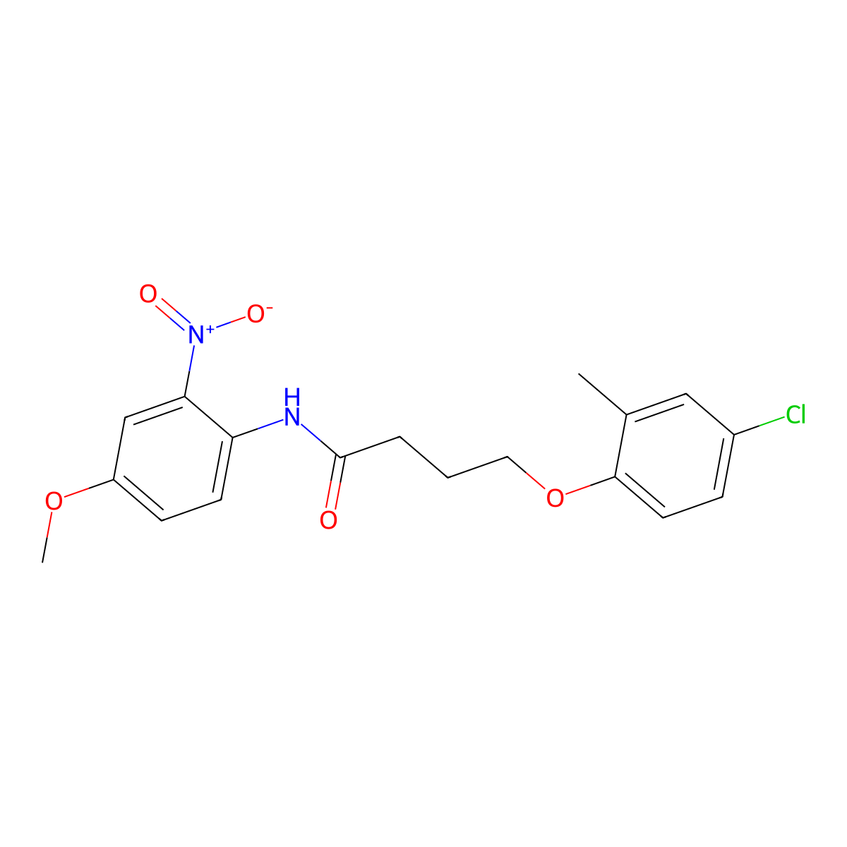 4-(4-chloro-2-methylphenoxy)-N-(4-methoxy-2-nitrophenyl)butanamide molecular structure, CAS 544463-47-0