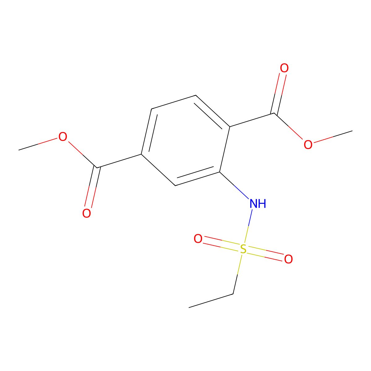 Dimethyl 2-[(ethylsulfonyl)amino]terephthalate molecular structure, CAS 544463-50-5