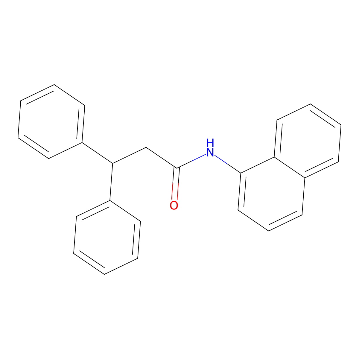 N-naphthalen-1-yl-3,3-diphenylpropanamide molecular structure, CAS 544463-65-2