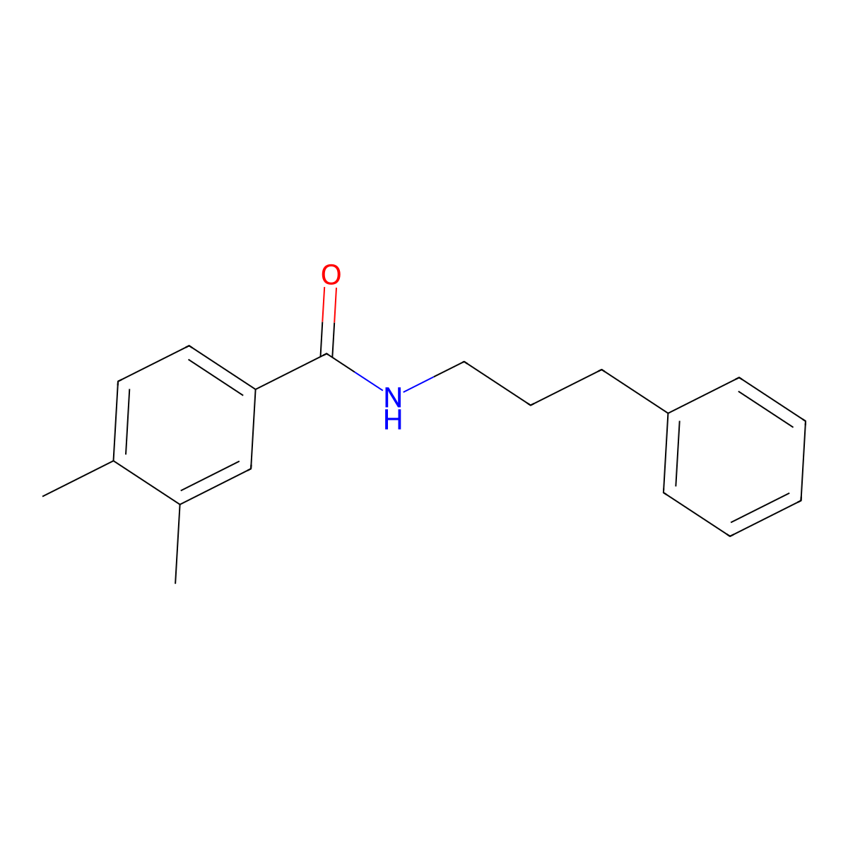 3,4-dimethyl-N-(3-phenylpropyl)benzamide molecular structure, CAS 544464-28-0