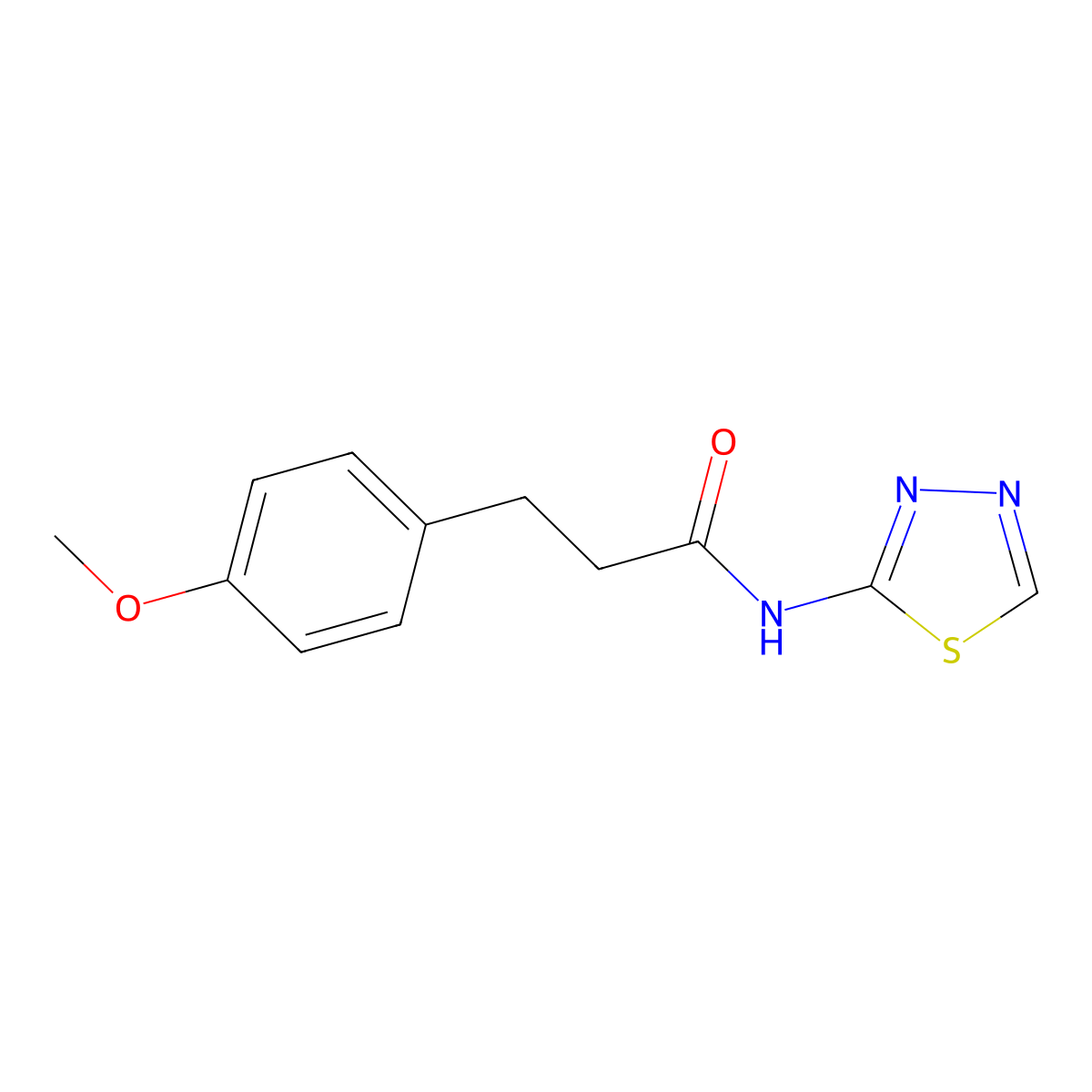 3-(4-methoxyphenyl)-N-(1,3,4-thiadiazol-2-yl)propanamide molecular structure, CAS 544464-34-8