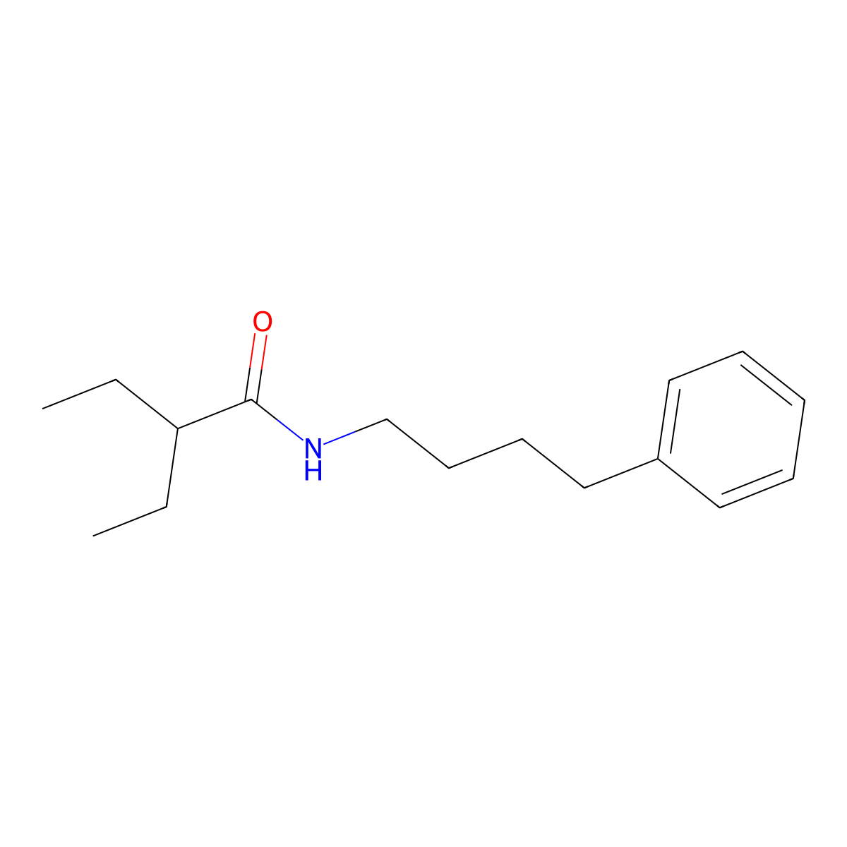 2-ethyl-N-(4-phenylbutyl)butanamide molecular structure, CAS 544465-23-8