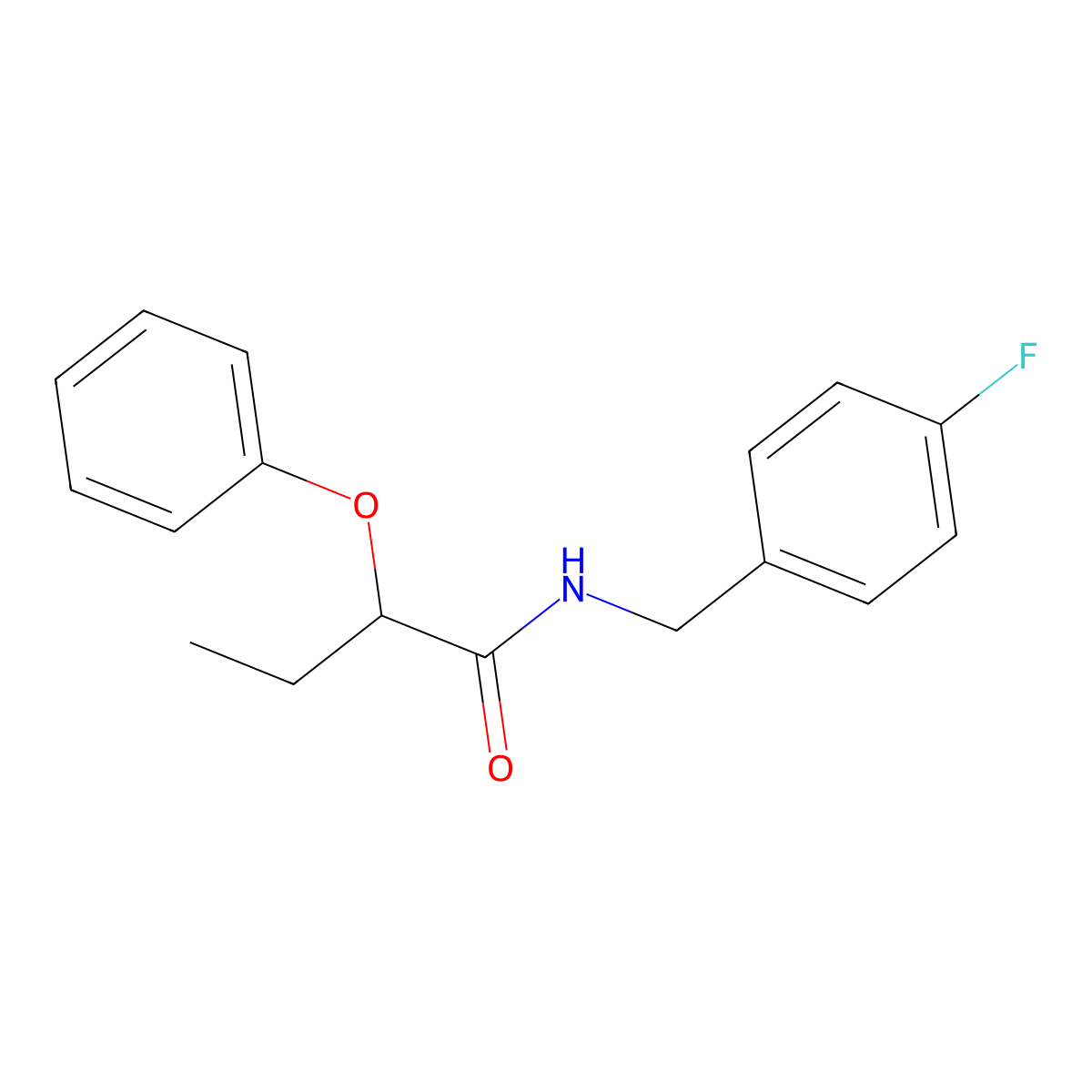 N-[(4-fluorophenyl)methyl]-2-phenoxybutanamide molecular structure, CAS 544465-33-0