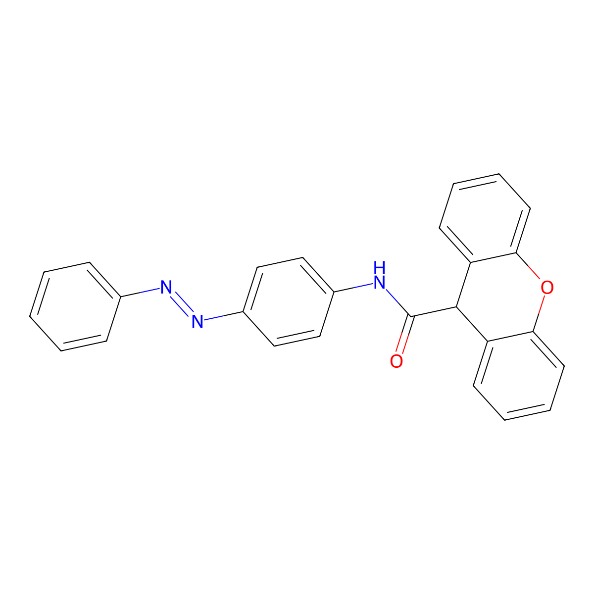 N-(4-phenyldiazenylphenyl)-9H-xanthene-9-carboxamide molecular structure, CAS 544465-69-2
