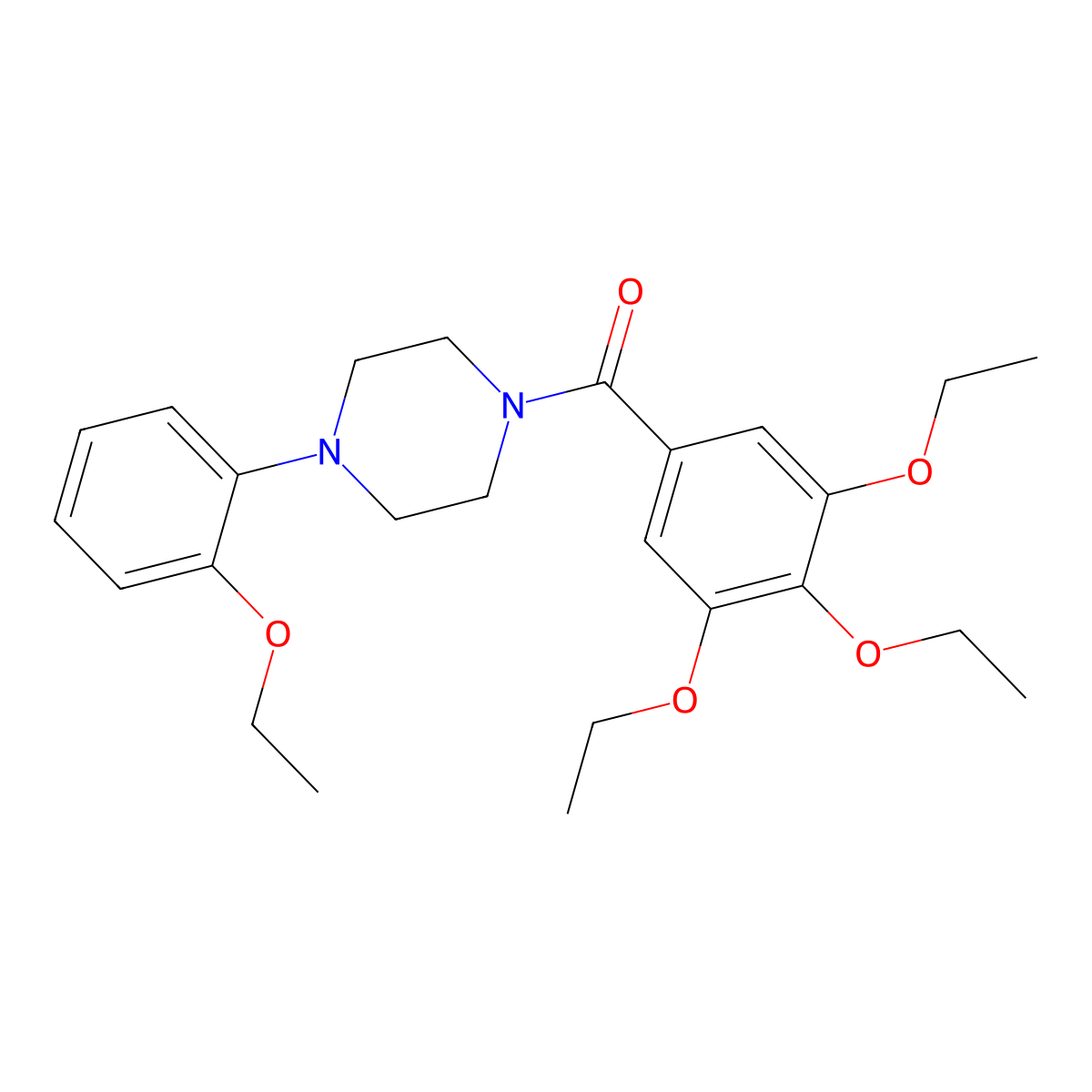 [4-(2-Ethoxyphenyl)piperazin-1-yl]-(3,4,5-triethoxyphenyl)methanone molecular structure, CAS 544465-86-3