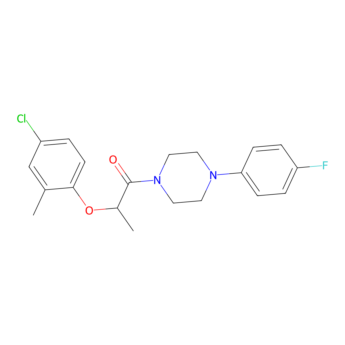 2-(4-Chloro-2-methylphenoxy)-1-[4-(4-fluorophenyl)piperazin-1-yl]propan-1-one molecular structure, CAS 544466-69-5