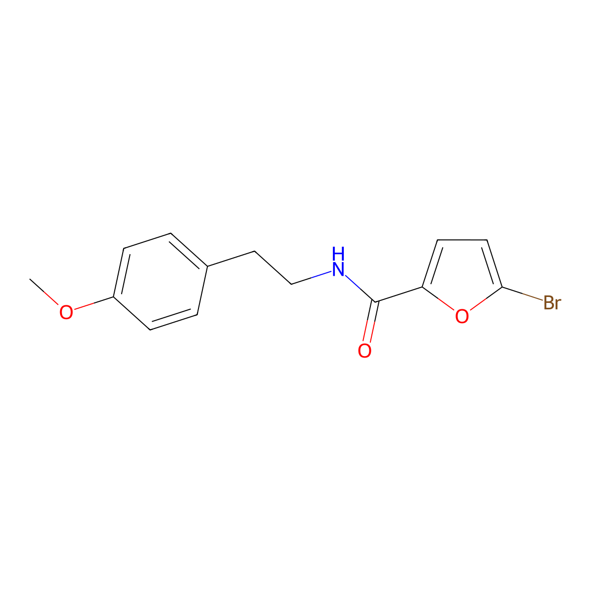 5-bromo-N-[2-(4-methoxyphenyl)ethyl]furan-2-carboxamide molecular structure, CAS 544466-92-4