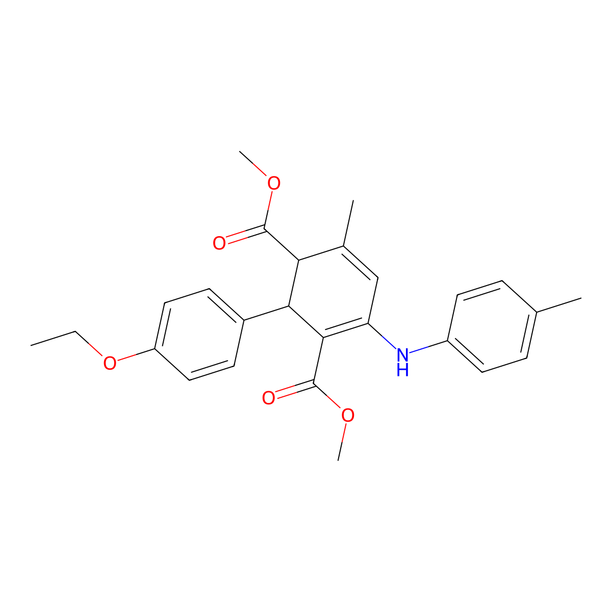 Dimethyl 2-(4-ethoxyphenyl)-6-methyl-4-(4-toluidino)-3,5-cyclohexadiene-1,3-dicarboxylate molecular structure, CAS 544478-30-0