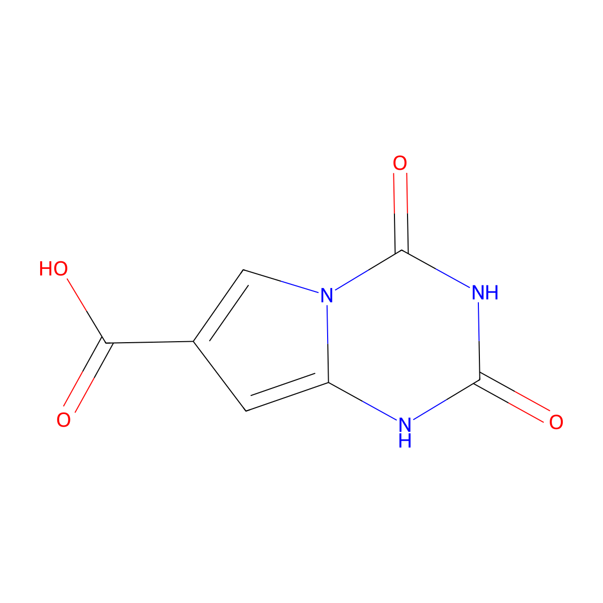 1,2,3,4-Tetrahydro-2,4-dioxopyrrolo[1,2-a]-1,3,5-triazine-7-carboxylic acid molecular structure, CAS 54449-90-0