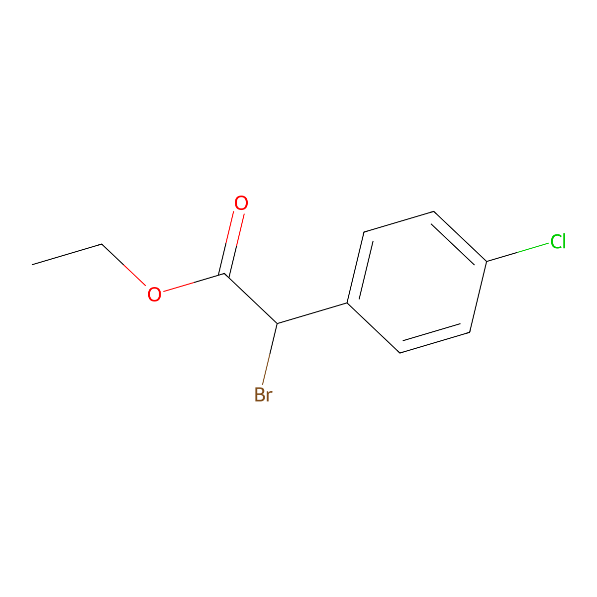 Ethyl 2-bromo-2-(4-chlorophenyl)acetate molecular structure, CAS 5445-25-0