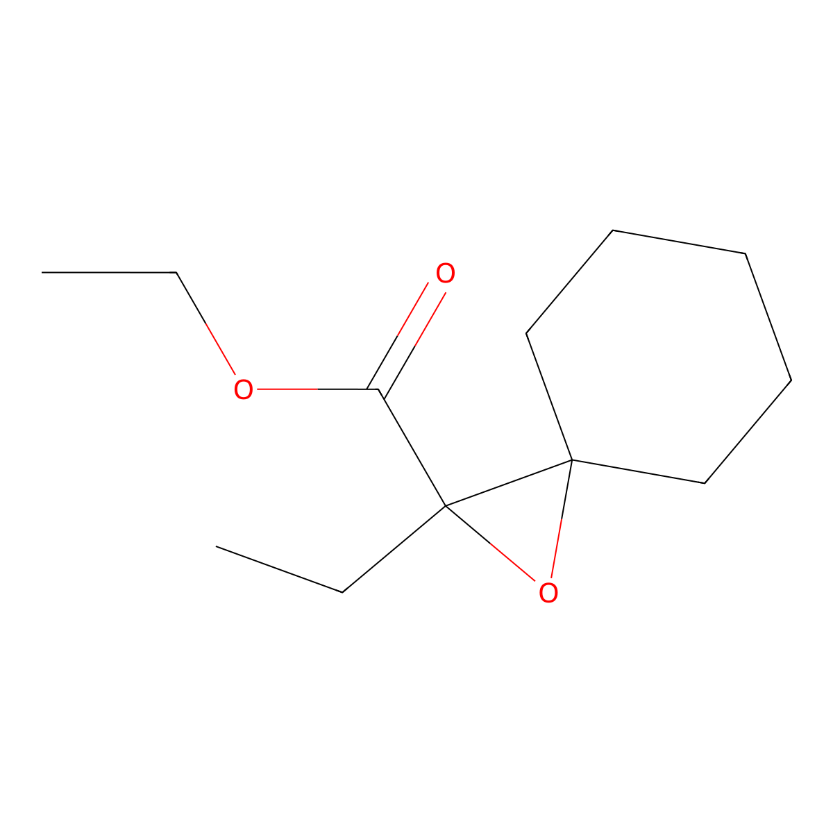 Ethyl 2-ethyl-1-oxaspiro(2.5)octane-2-carboxylate molecular structure, CAS 5445-38-5