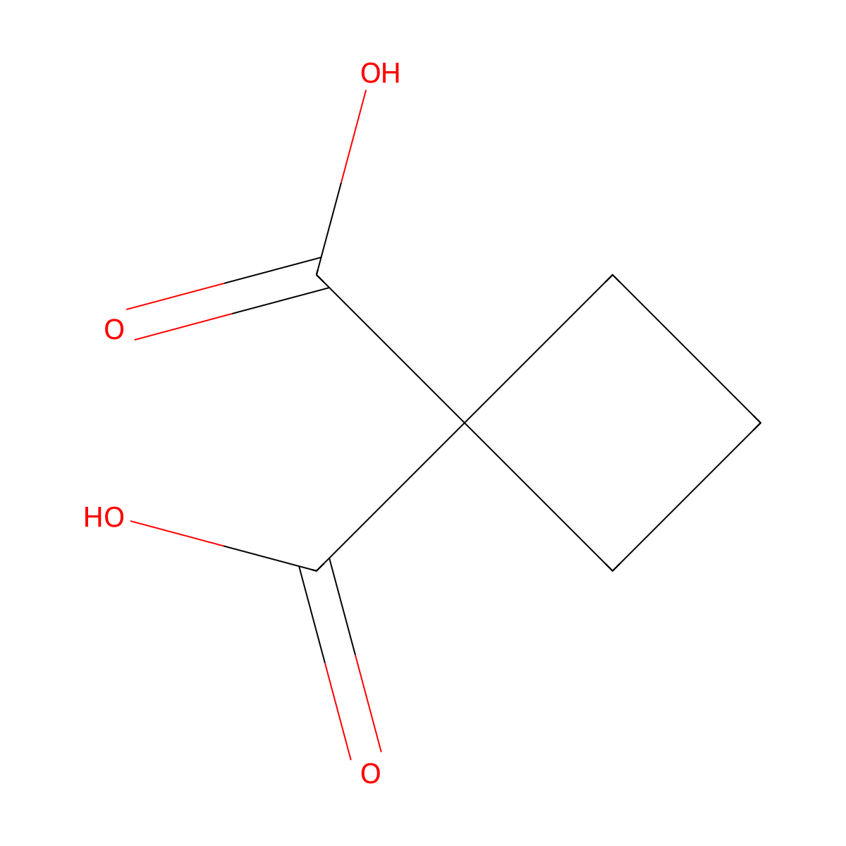 1,1-Cyclobutanedicarboxylic acid molecular structure, CAS 5445-51-2