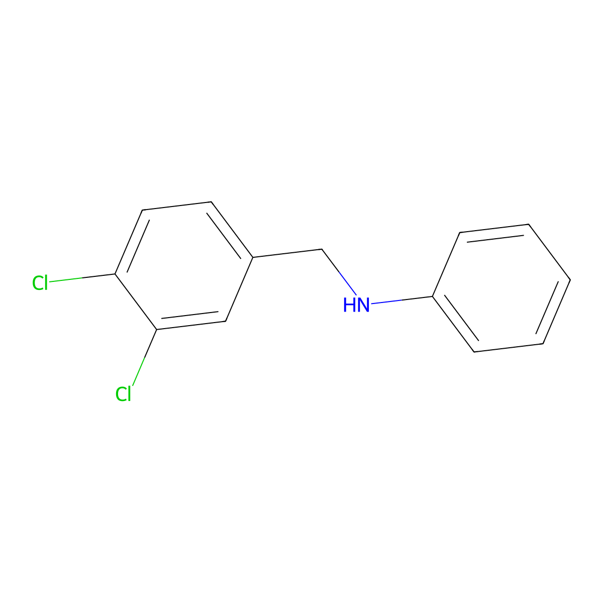 N-[(3,4-dichlorophenyl)methyl]aniline molecular structure, CAS 5445-74-9