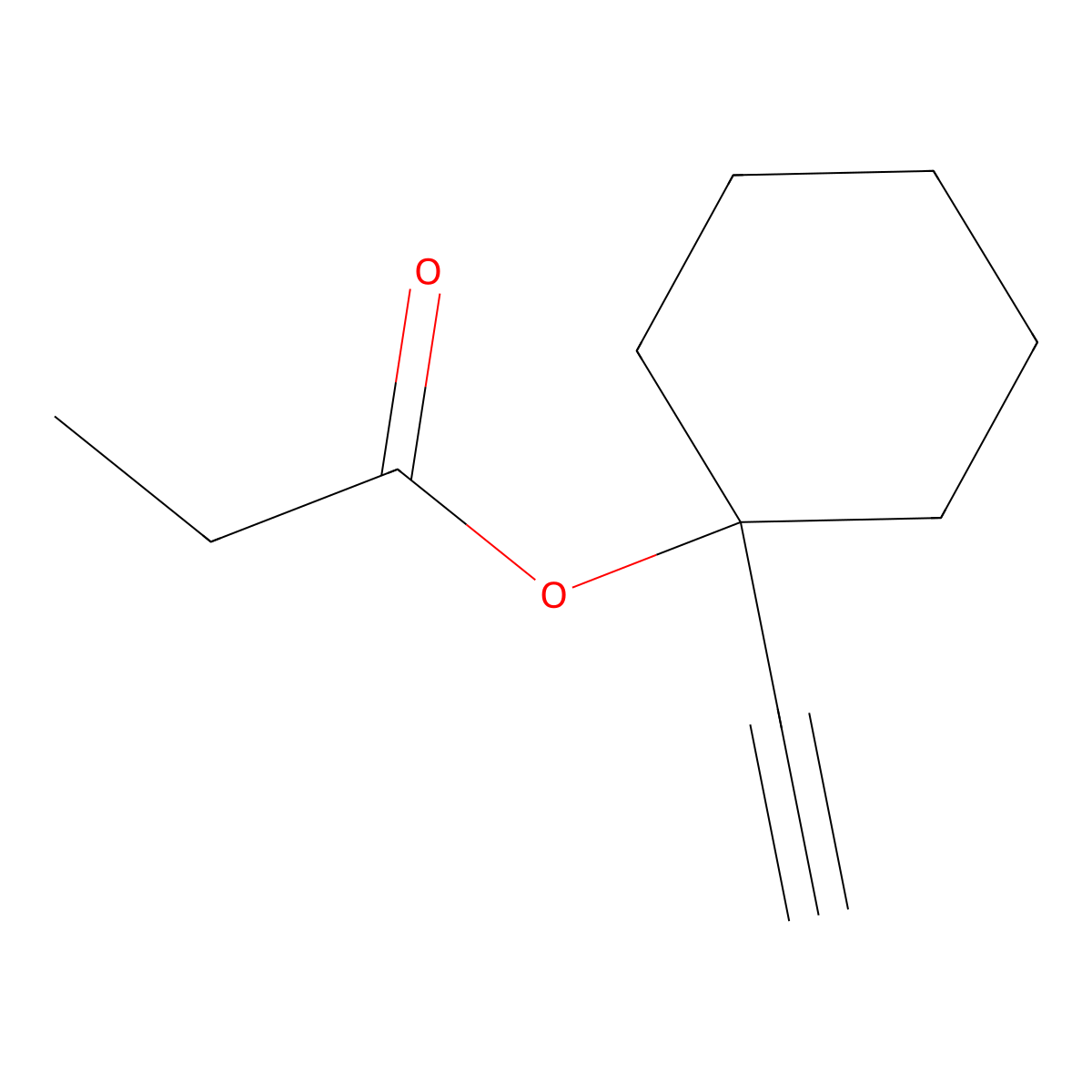 Cyclohexanol, 1-ethynyl-, 1-propanoate molecular structure, CAS 5445-76-1