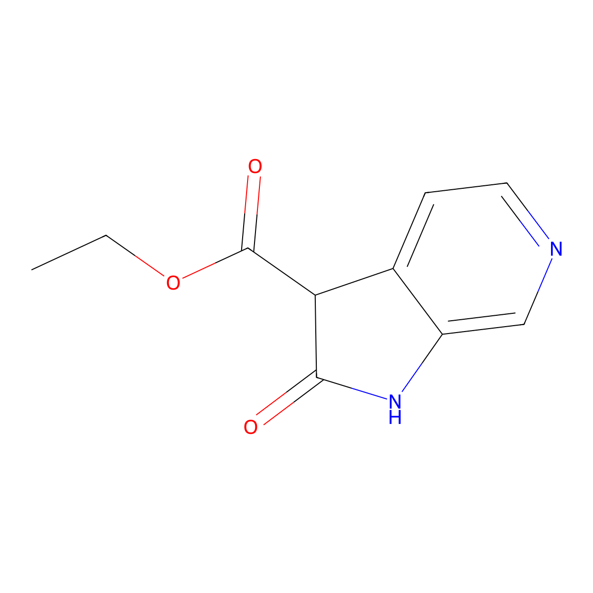 Ethyl 2-oxo-2,3-dihydro-1H-pyrrolo[2,3-C]pyridine-3-carboxylate molecular structure, CAS 54451-81-9