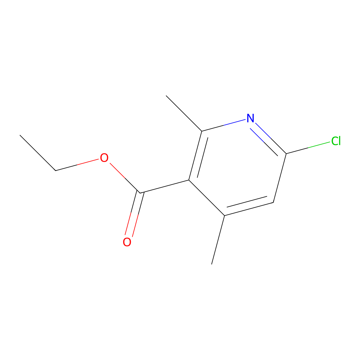 Ethyl 6-chloro-2,4-dimethylnicotinate molecular structure, CAS 54453-94-0