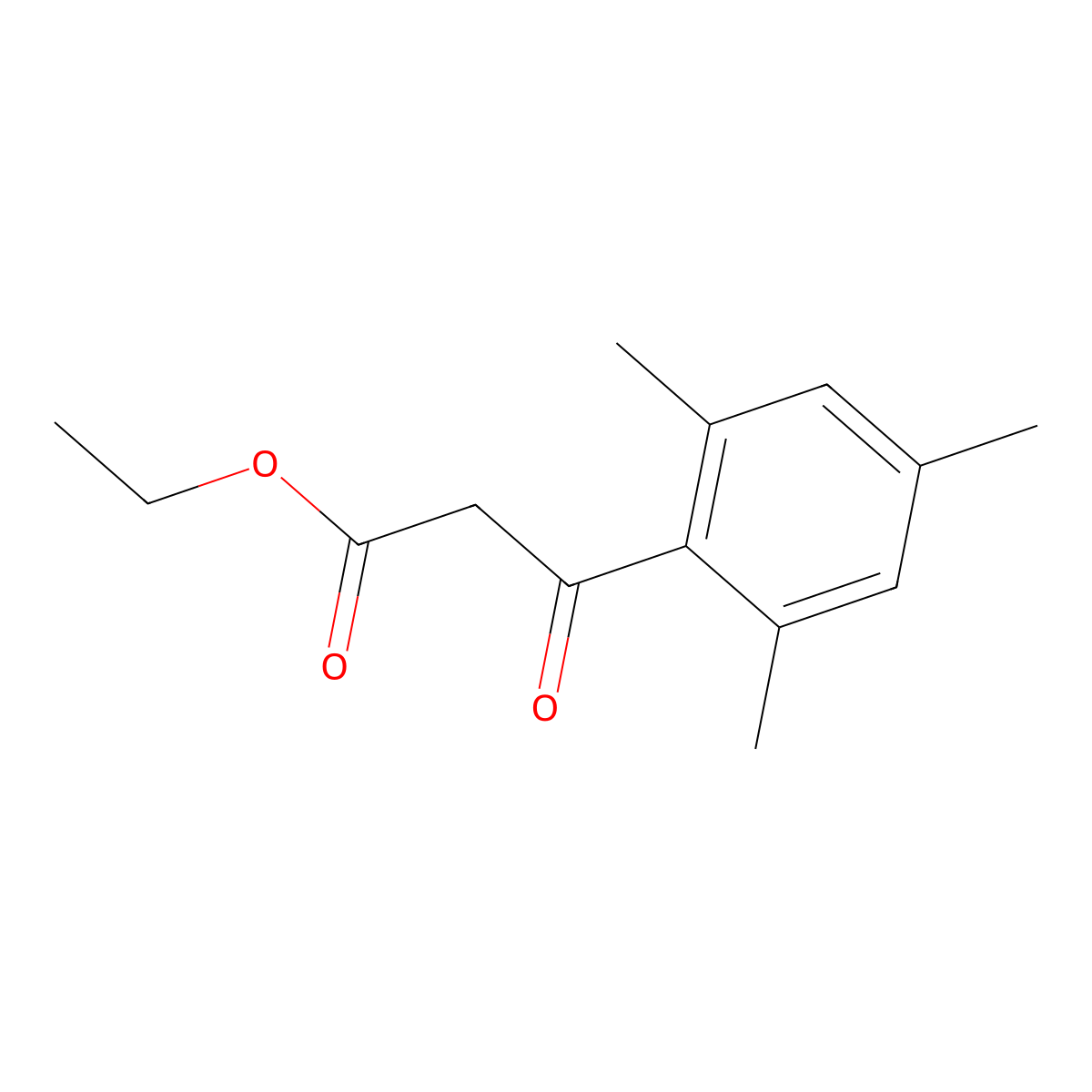 Ethyl 3-oxo-3-(2,4,6-trimethylphenyl)propanoate molecular structure, CAS 54458-28-5