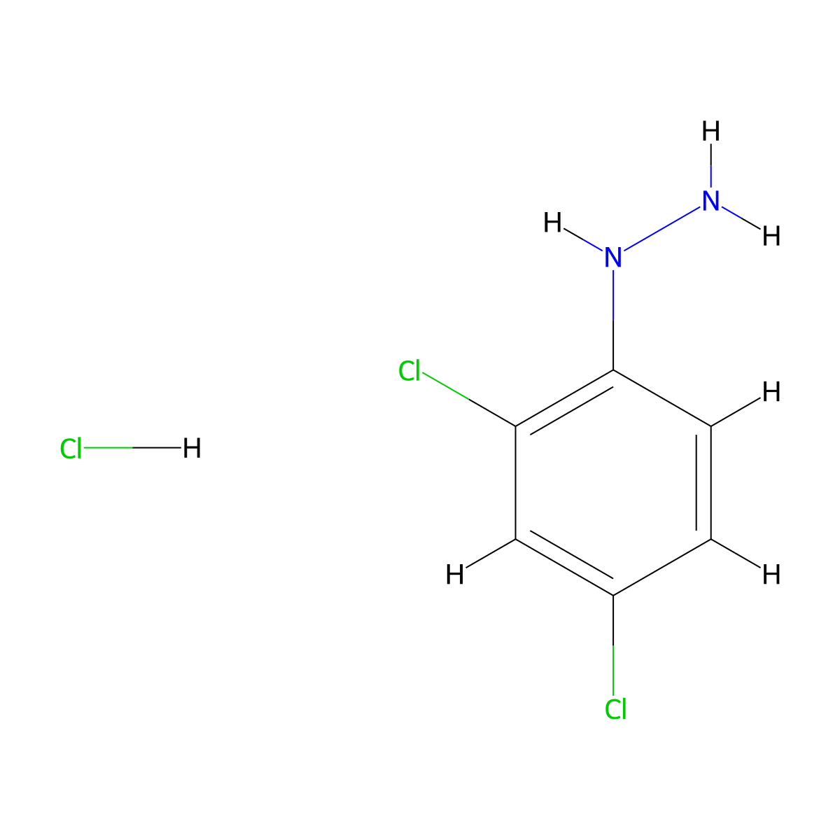 (2,4-Dichlorophenyl)hydrazine monohydrochloride molecular structure, CAS 5446-18-4