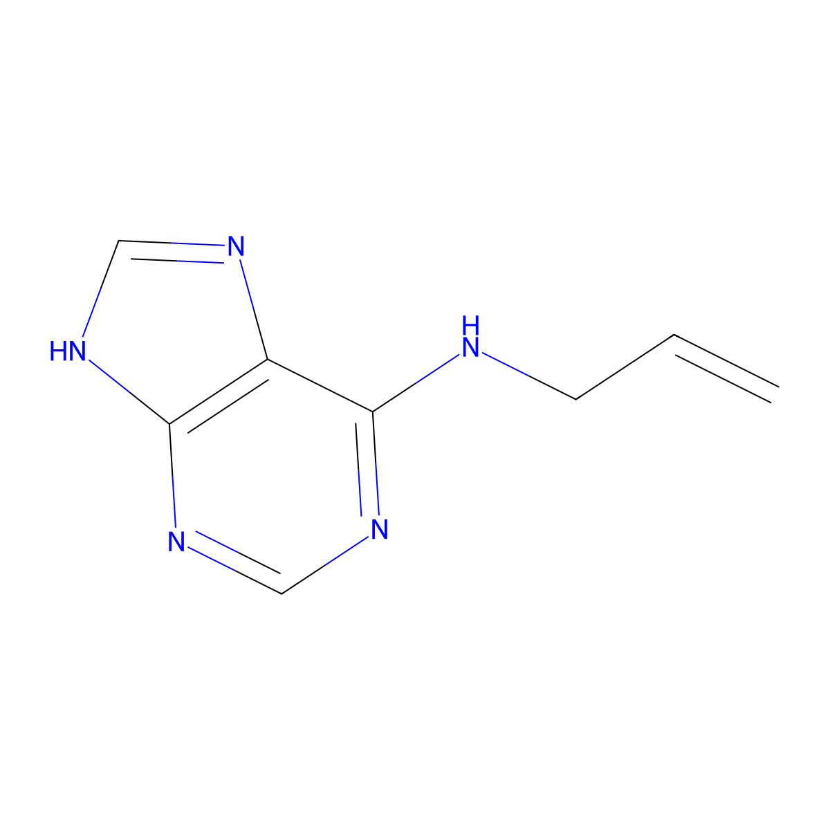 N-(Prop-2-en-1-yl)-7H-purin-6-amine molecular structure, CAS 5446-37-7