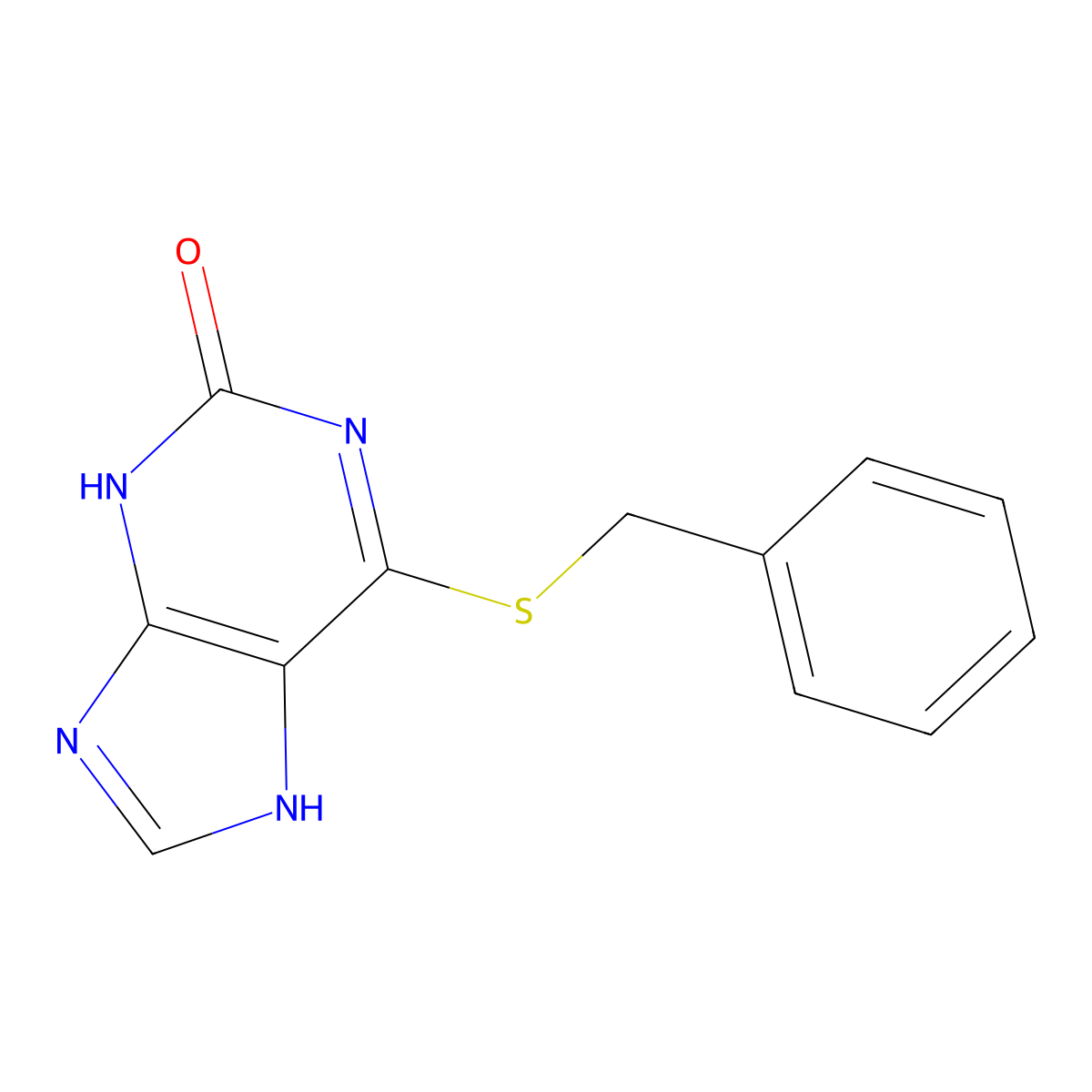 6-(Benzylthio)-purin-2-ol molecular structure, CAS 5446-42-4