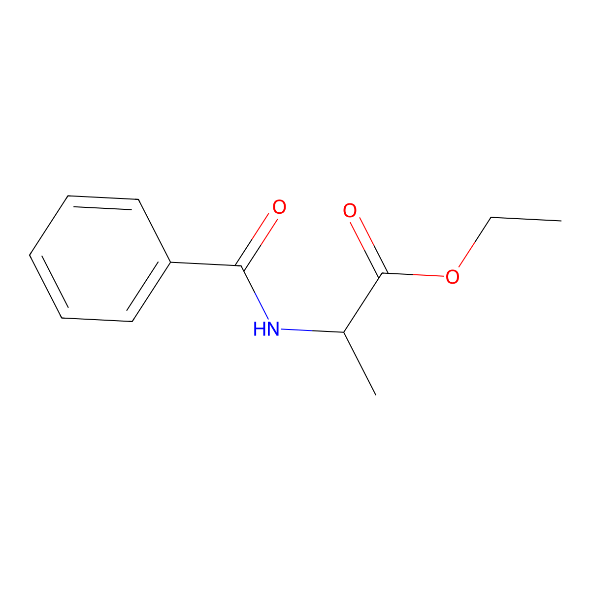 Ethyl 2-benzamidopropanoate molecular structure, CAS 5446-46-8