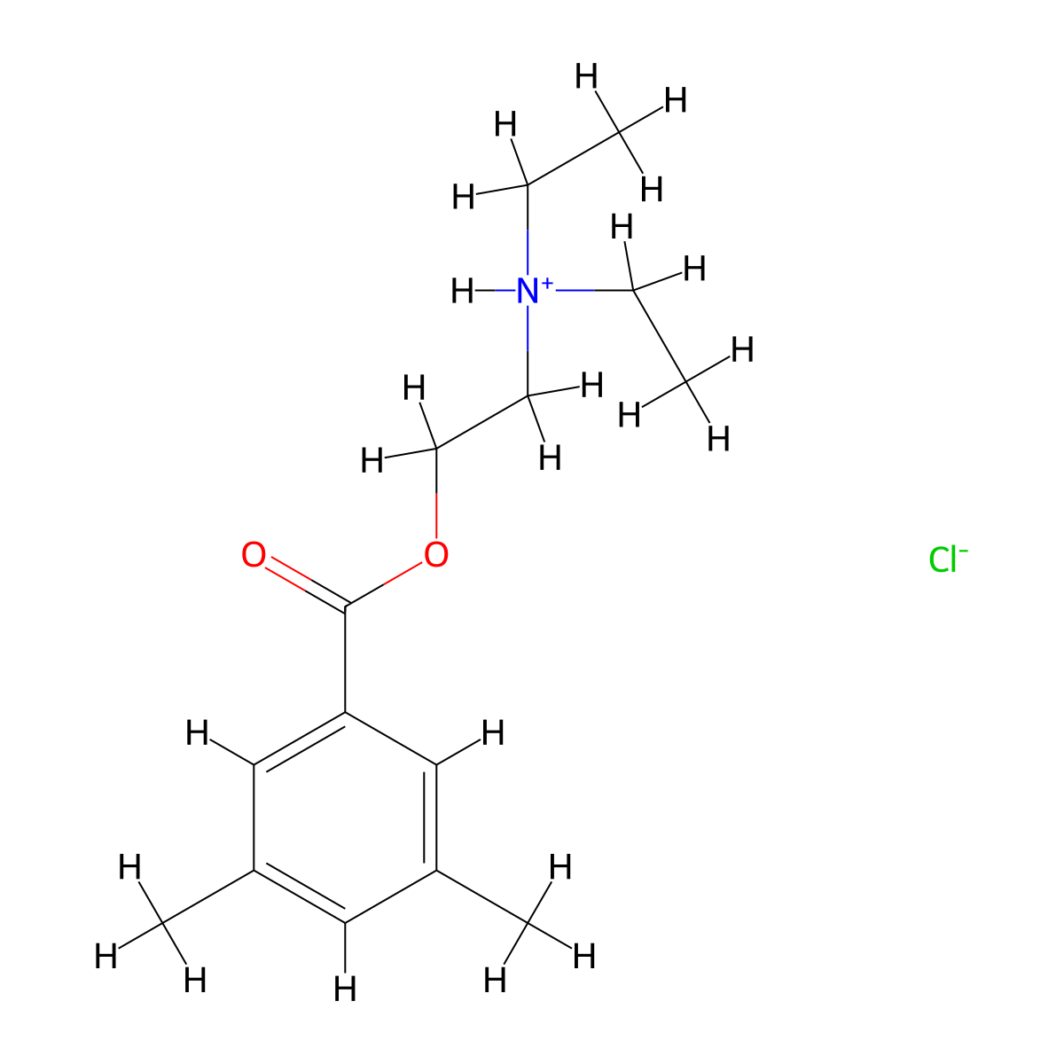Benzoic acid, 3,5-dimethyl-, 2-(diethylamino)ethyl ester, hydrochloride molecular structure, CAS 54465-04-2