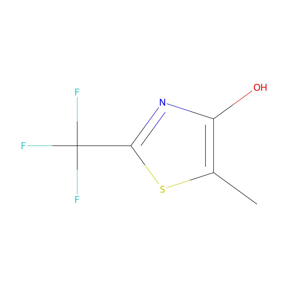 5-Methyl-2-trifluoromethyl-thiazol-4-ol molecular structure, CAS 544652-70-2