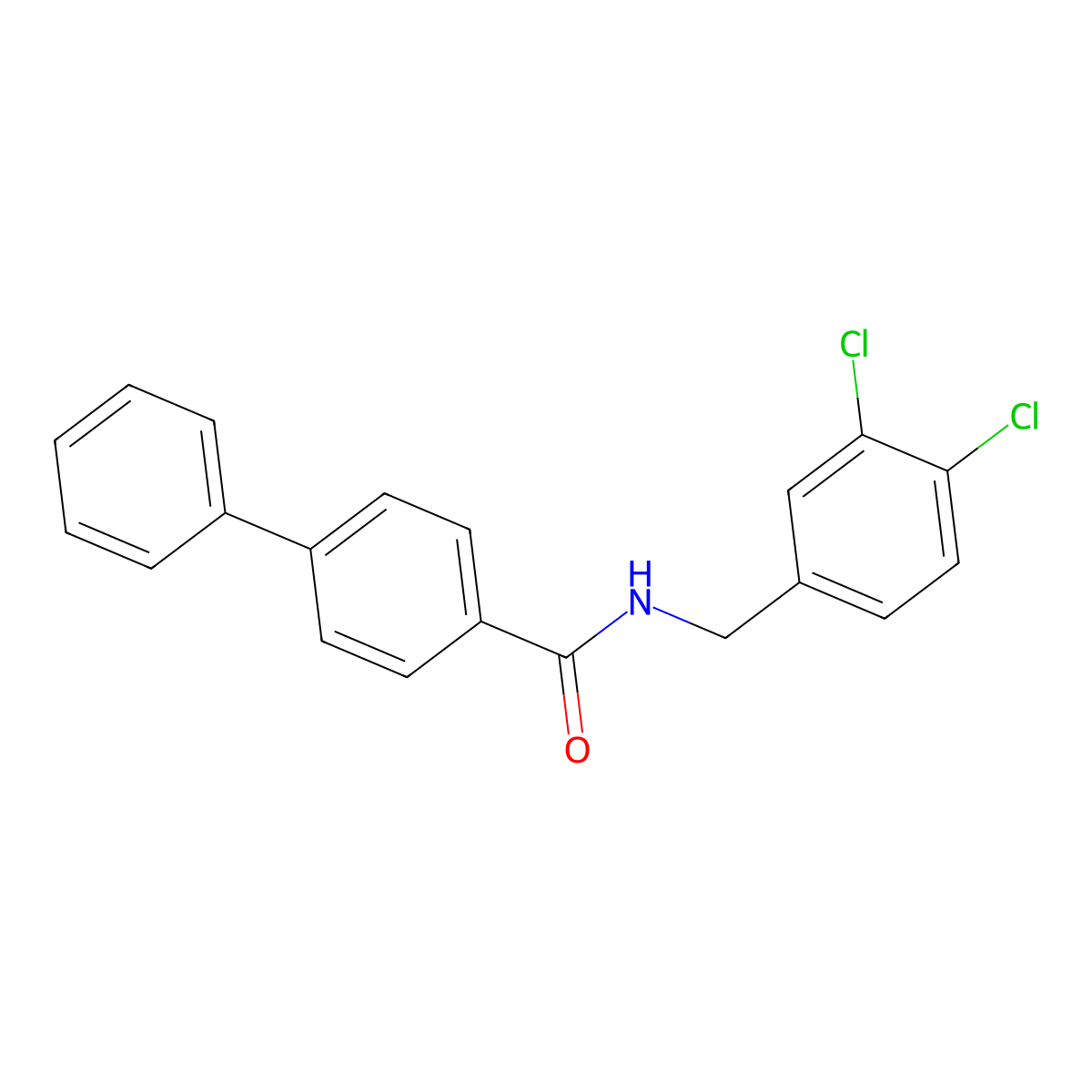 N-[(3,4-dichlorophenyl)methyl]-4-phenylbenzamide molecular structure, CAS 544655-29-0