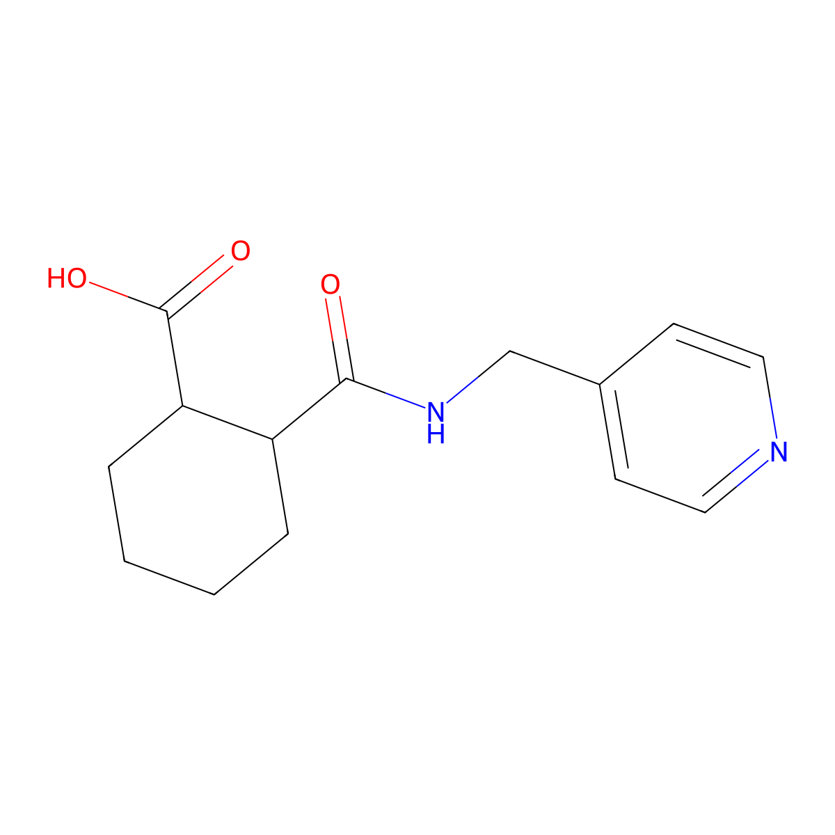 2-{[(4-Pyridinylmethyl)amino]carbonyl}cyclohexanecarboxylic acid molecular structure, CAS 544655-62-1