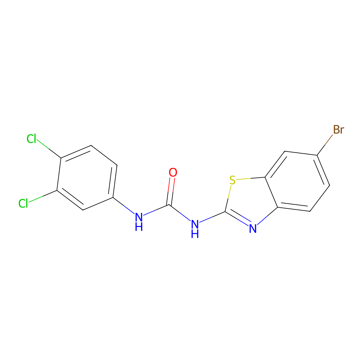 1-(6-Bromo-1,3-benzothiazol-2-yl)-3-(3,4-dichlorophenyl)urea molecular structure, CAS 544656-30-6