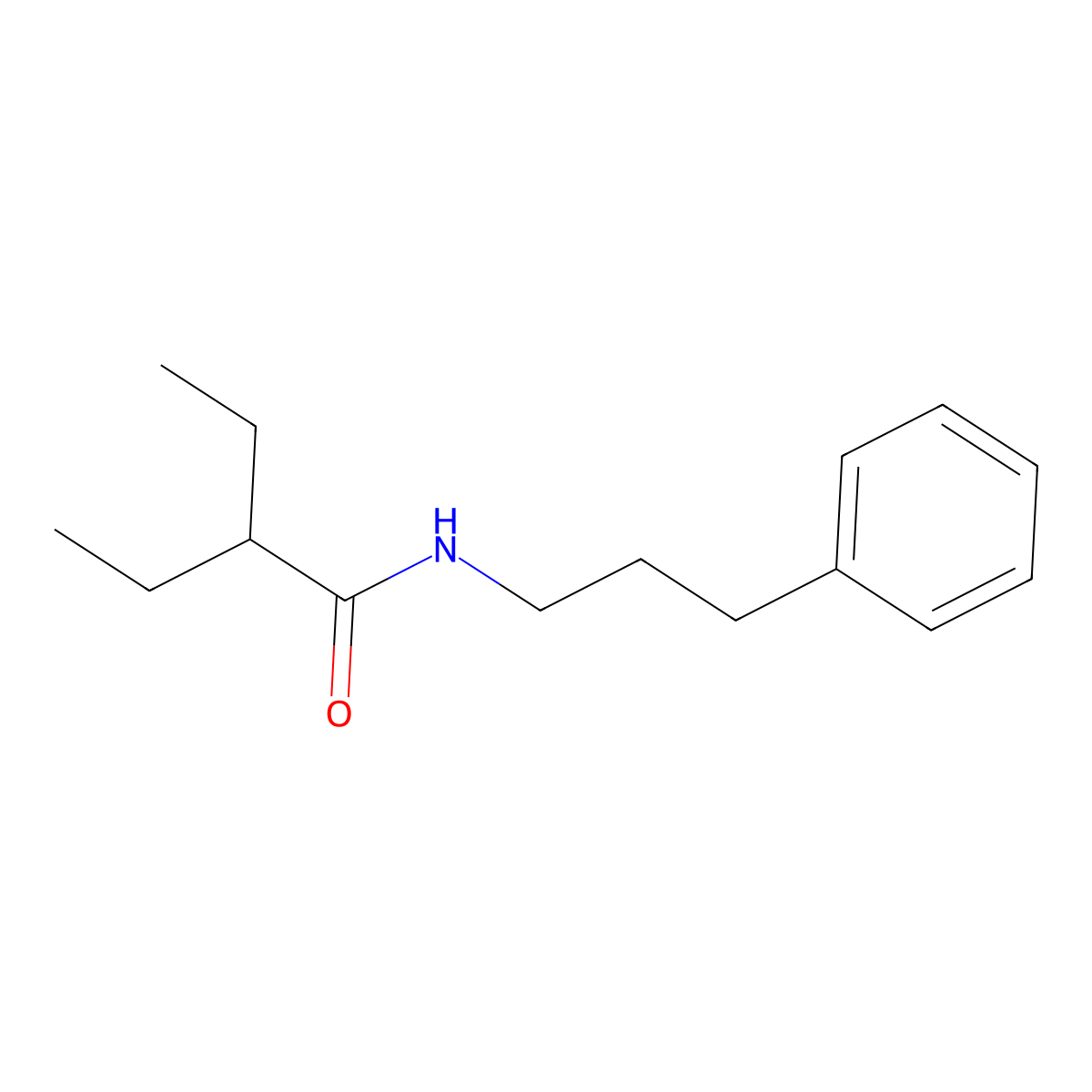 2-ethyl-N-(3-phenylpropyl)butanamide molecular structure, CAS 544656-52-2