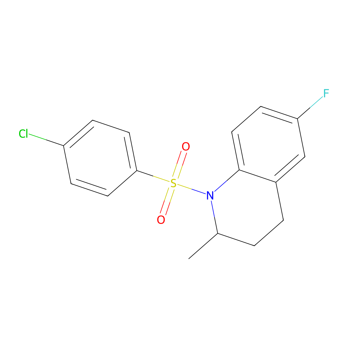 1-[(4-Chlorophenyl)sulfonyl]-6-fluoro-2-methyl-1,2,3,4-tetrahydroquinoline molecular structure, CAS 544657-03-6