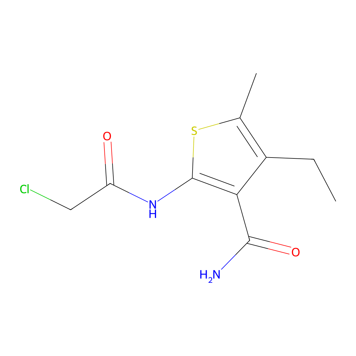 2-[(Chloroacetyl)amino]-4-ethyl-5-methylthiophene-3-carboxamide molecular structure, CAS 544657-74-1