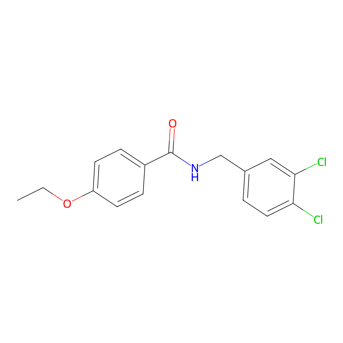 N-(3,4-dichlorobenzyl)-4-ethoxybenzamide molecular structure, CAS 544657-96-7