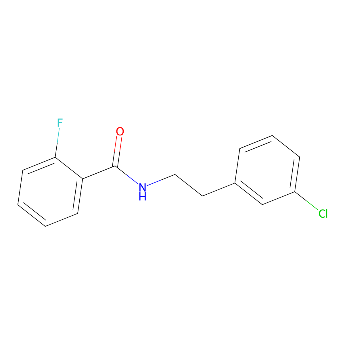 N-[2-(3-chlorophenyl)ethyl]-2-fluorobenzamide molecular structure, CAS 544658-17-5
