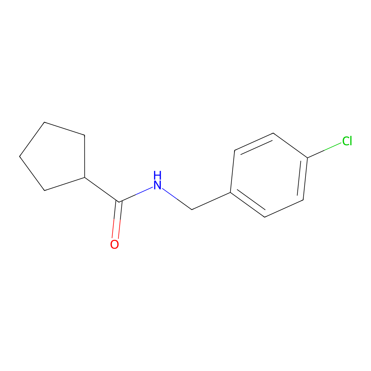 N-[(4-chlorophenyl)methyl]cyclopentanecarboxamide molecular structure, CAS 544658-20-0