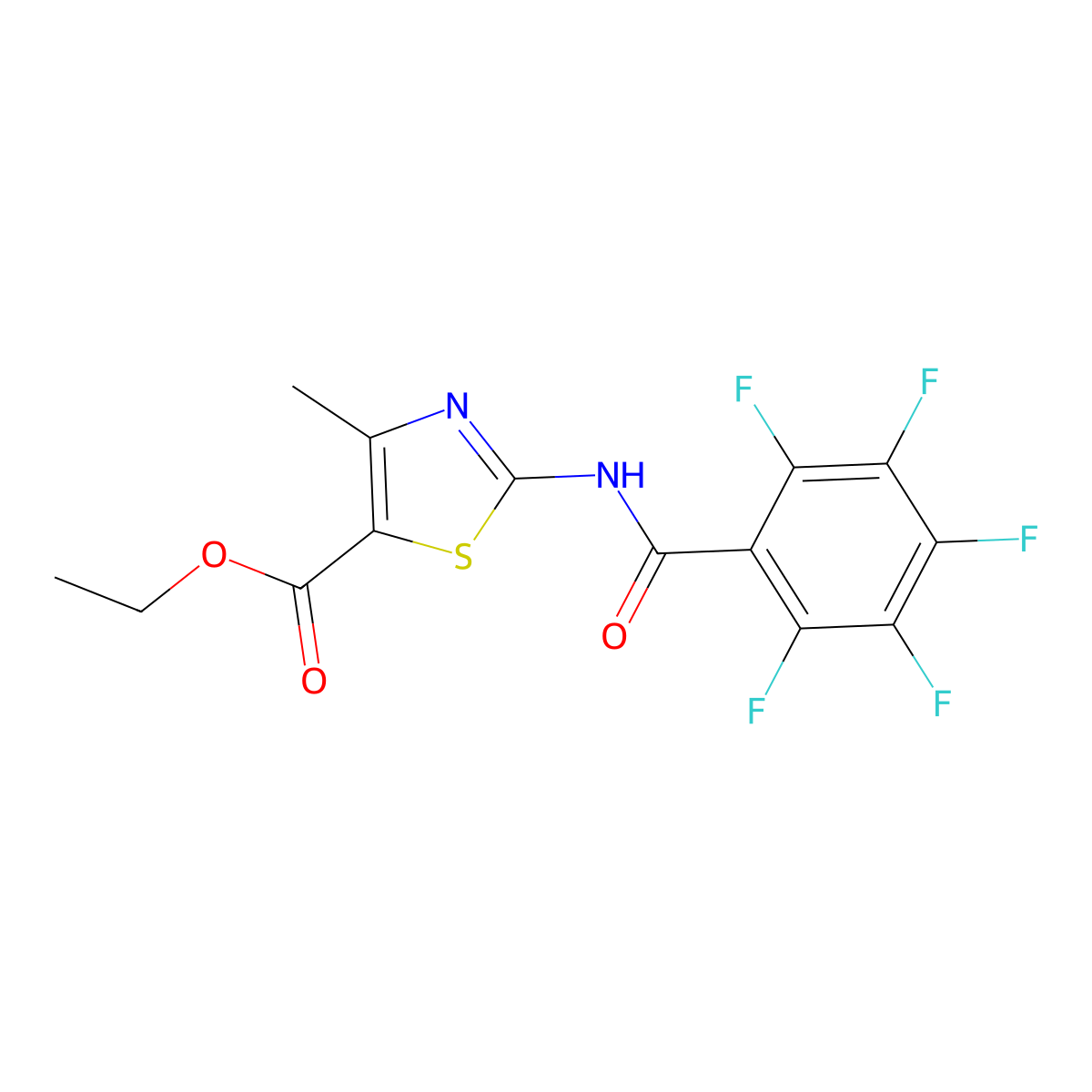 Ethyl 4-methyl-2-[(2,3,4,5,6-pentafluorobenzoyl)amino]-1,3-thiazole-5-carboxylate molecular structure, CAS 544658-41-5