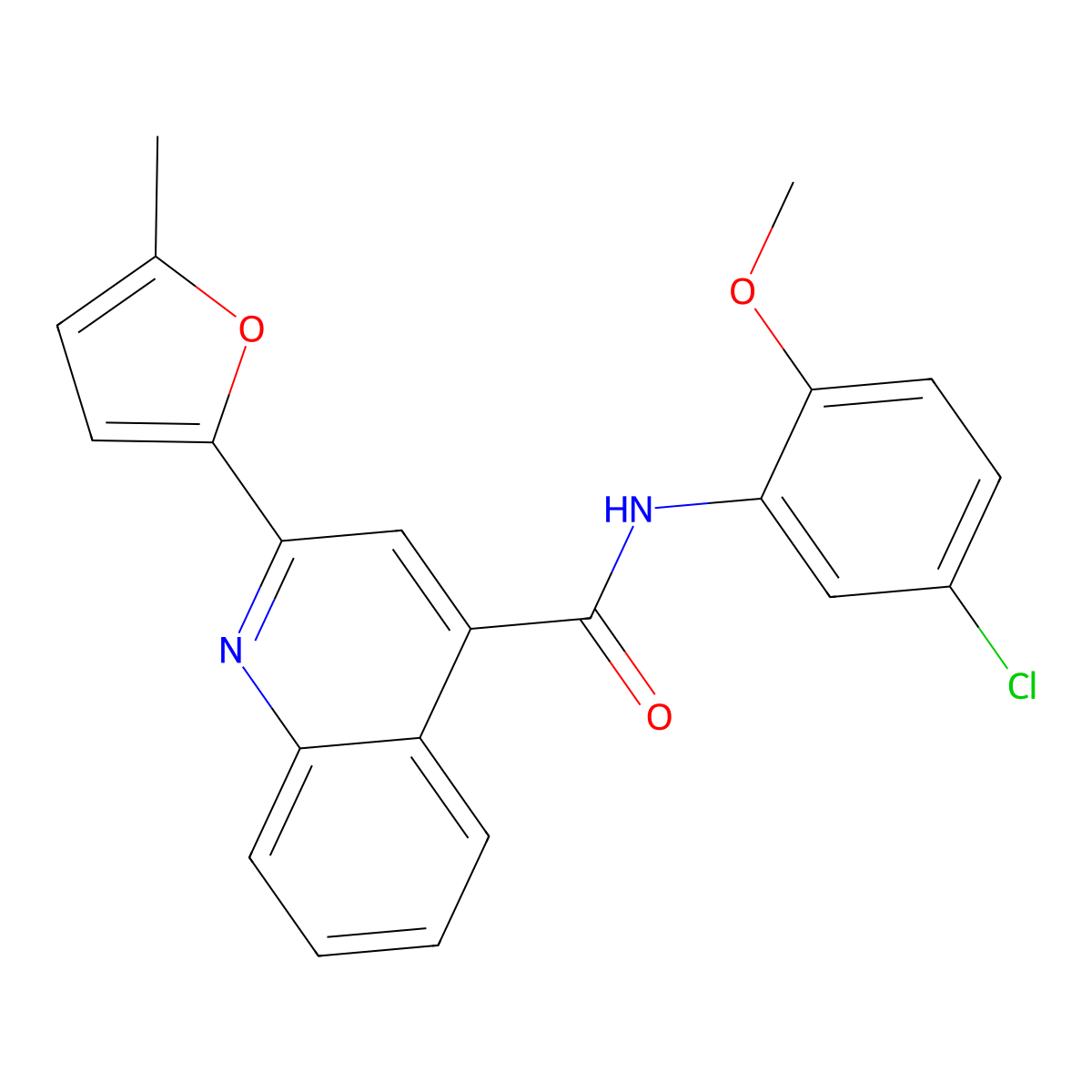 N-(5-chloro-2-methoxyphenyl)-2-(5-methylfuran-2-yl)quinoline-4-carboxamide molecular structure, CAS 544659-16-7