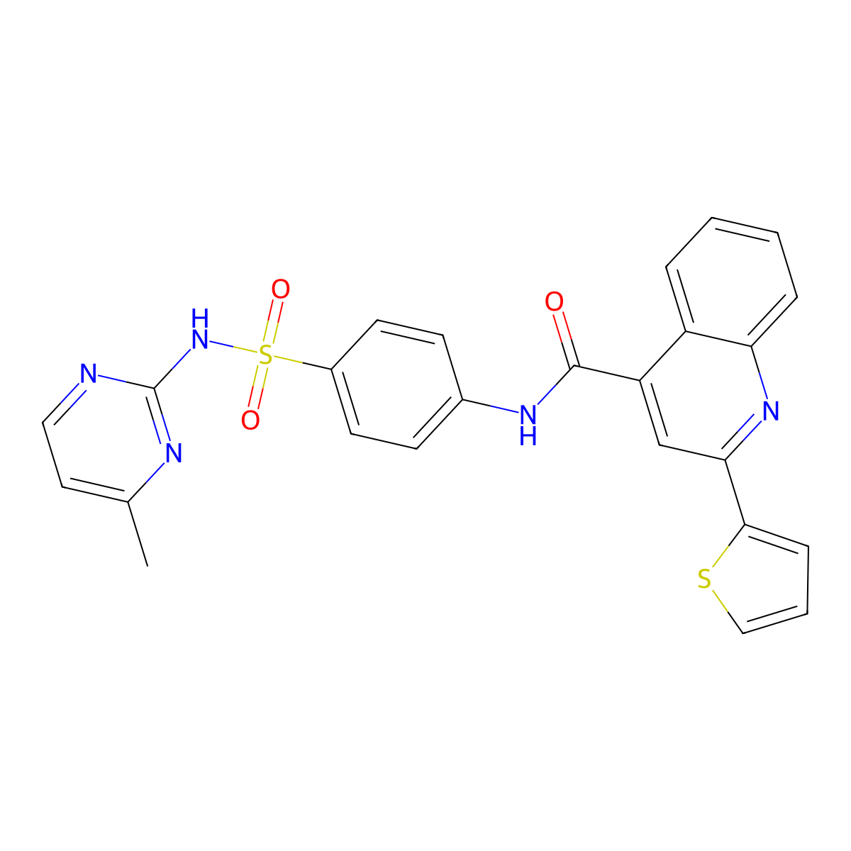 N-[4-[(4-methylpyrimidin-2-yl)sulfamoyl]phenyl]-2-thiophen-2-ylquinoline-4-carboxamide molecular structure, CAS 544659-54-3